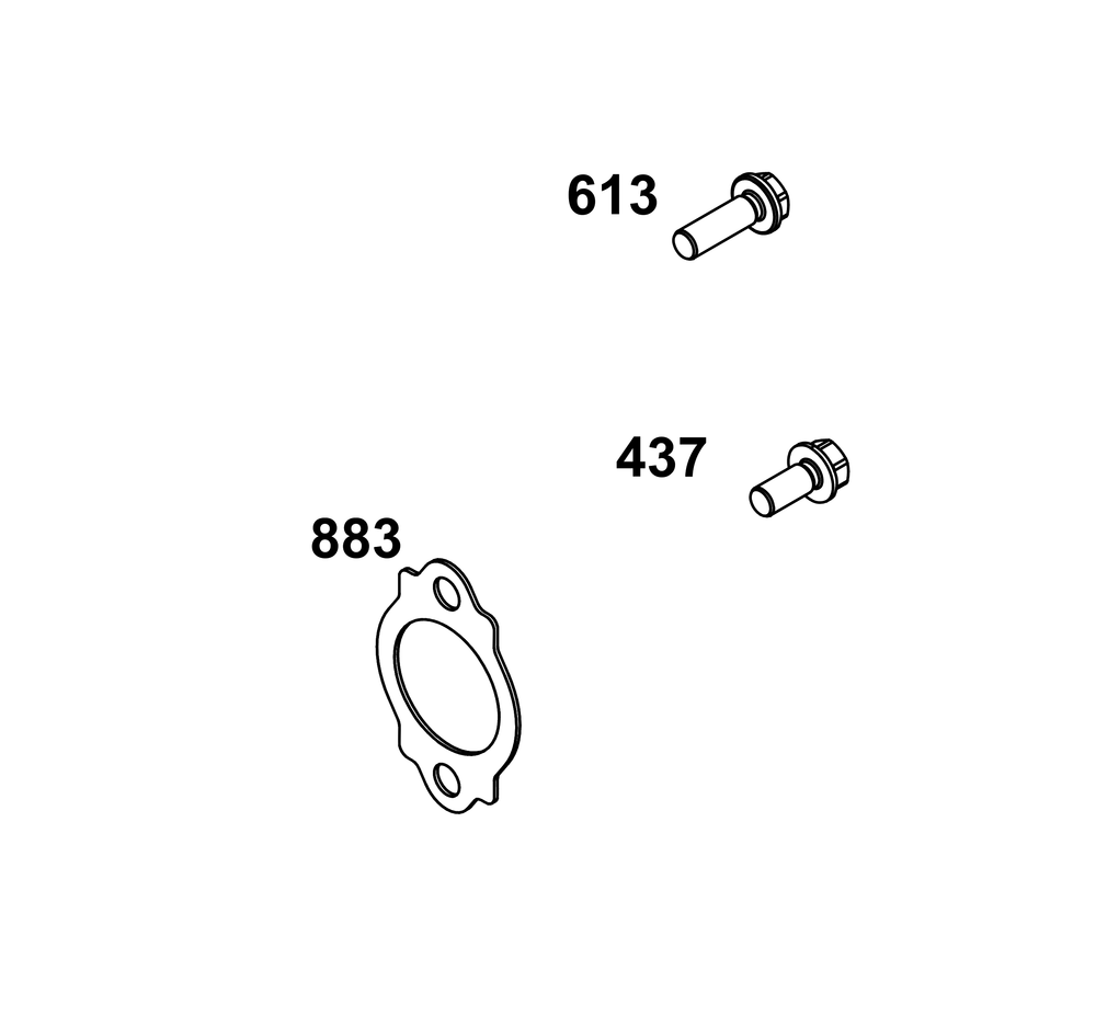 Exhaust Group Diagram and Parts List for 296442-0010-H5 200000 - 399999 Briggs and Stratton Engine